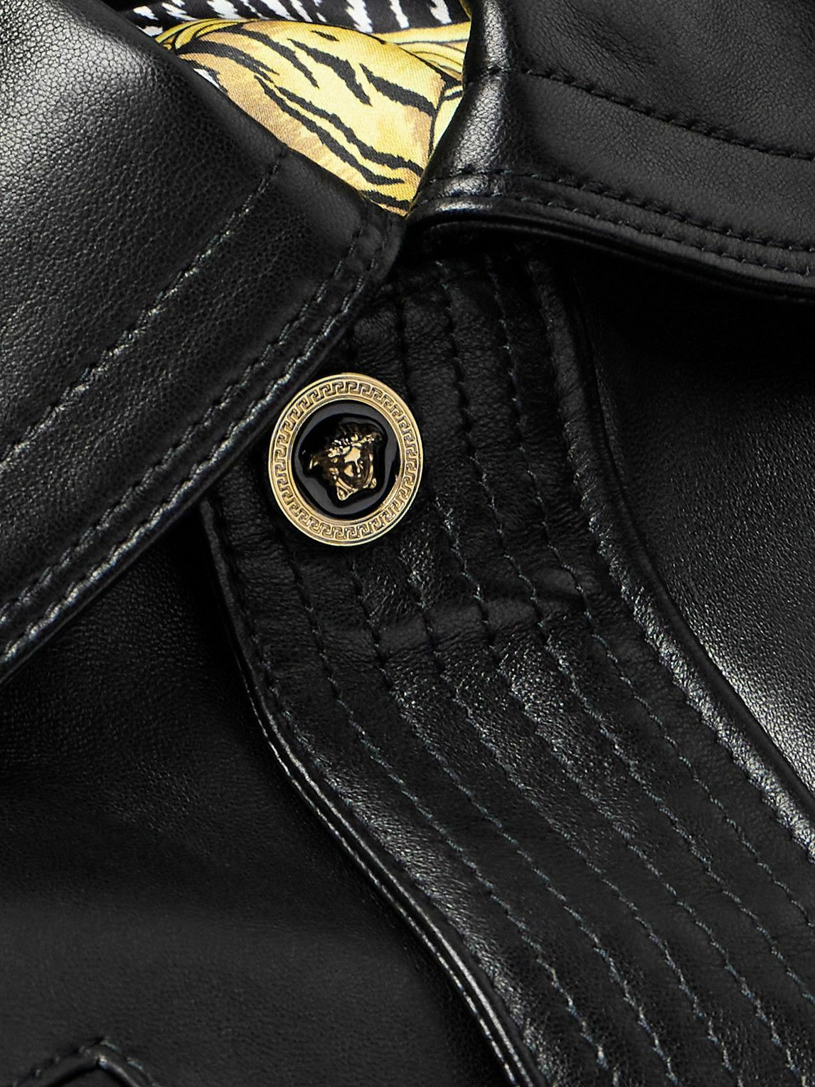 Versace - Leather Bomber Jacket - Black