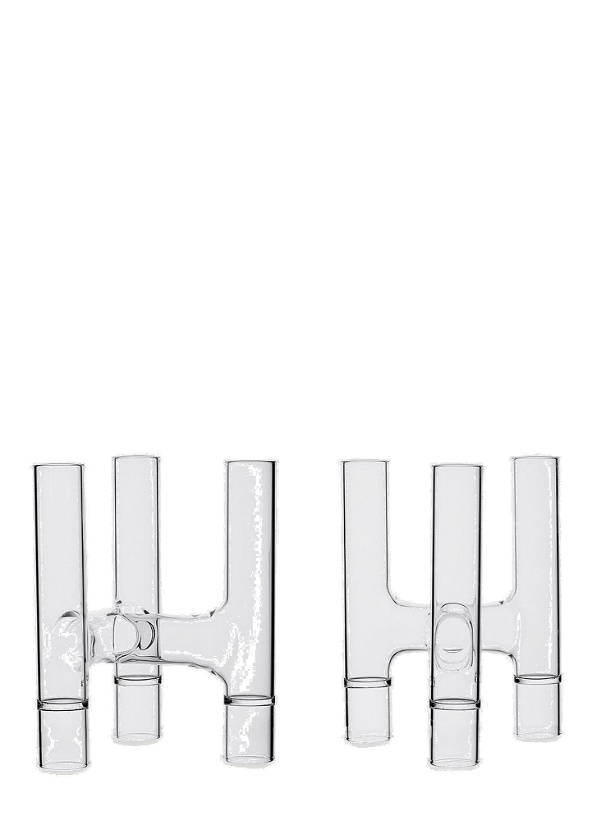 Photo: Set of Two Trio Candelabras in Transparent