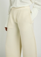 Issey Miyake Corrugated Cropped Ribbed-knit Trousers Off White