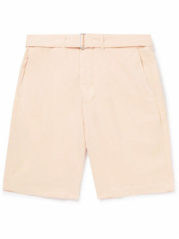 Photo: Officine Générale - Julian Straight-Leg Belted Lyocell, Linen and Cotton-Blend Bermuda Shorts - Pink