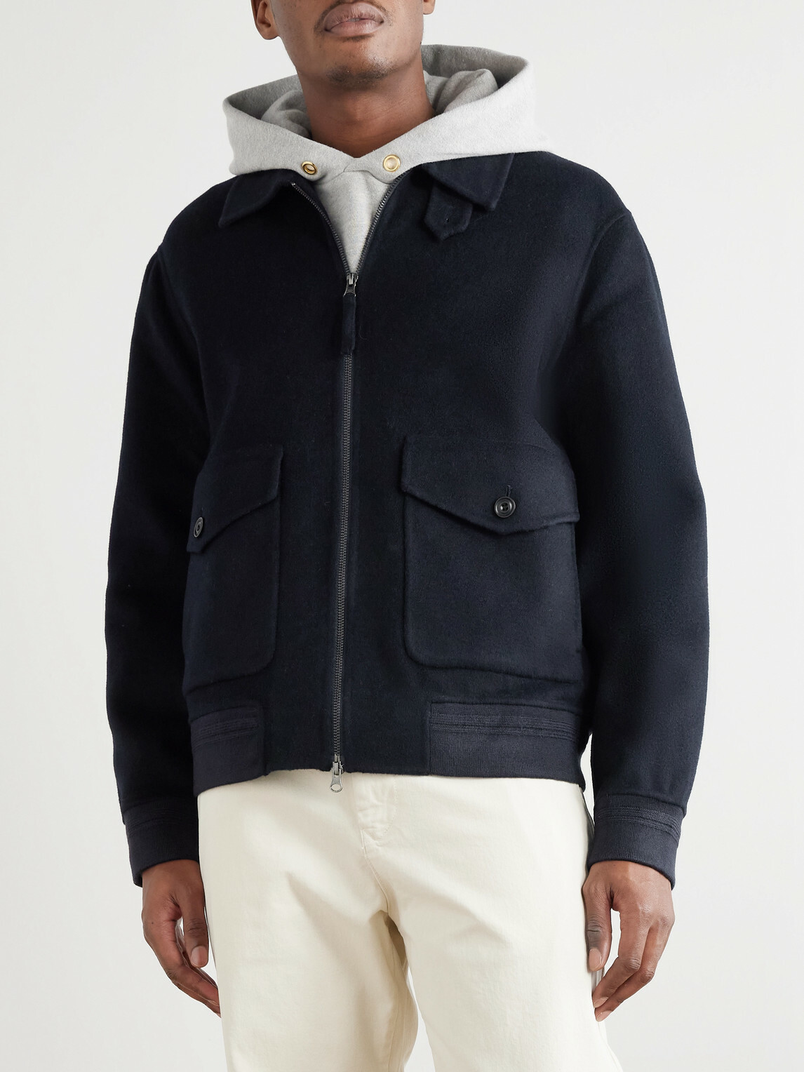 Hartford - Doug Double-Faced Wool-Blend Jacket - Blue