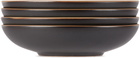 Lineage Ceramics Black Salad Bowl, 4 pcs