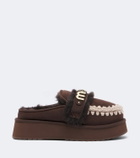 Mou Shearling-lined suede platform mules