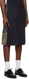 Toga Virilis Navy & Green Camouflage Shorts
