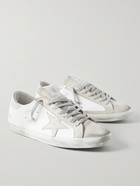 Golden Goose - Superstar Distressed Leather and Suede Sneakers - White