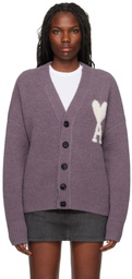 AMI Paris Purple Ami de Coeur Cardigan