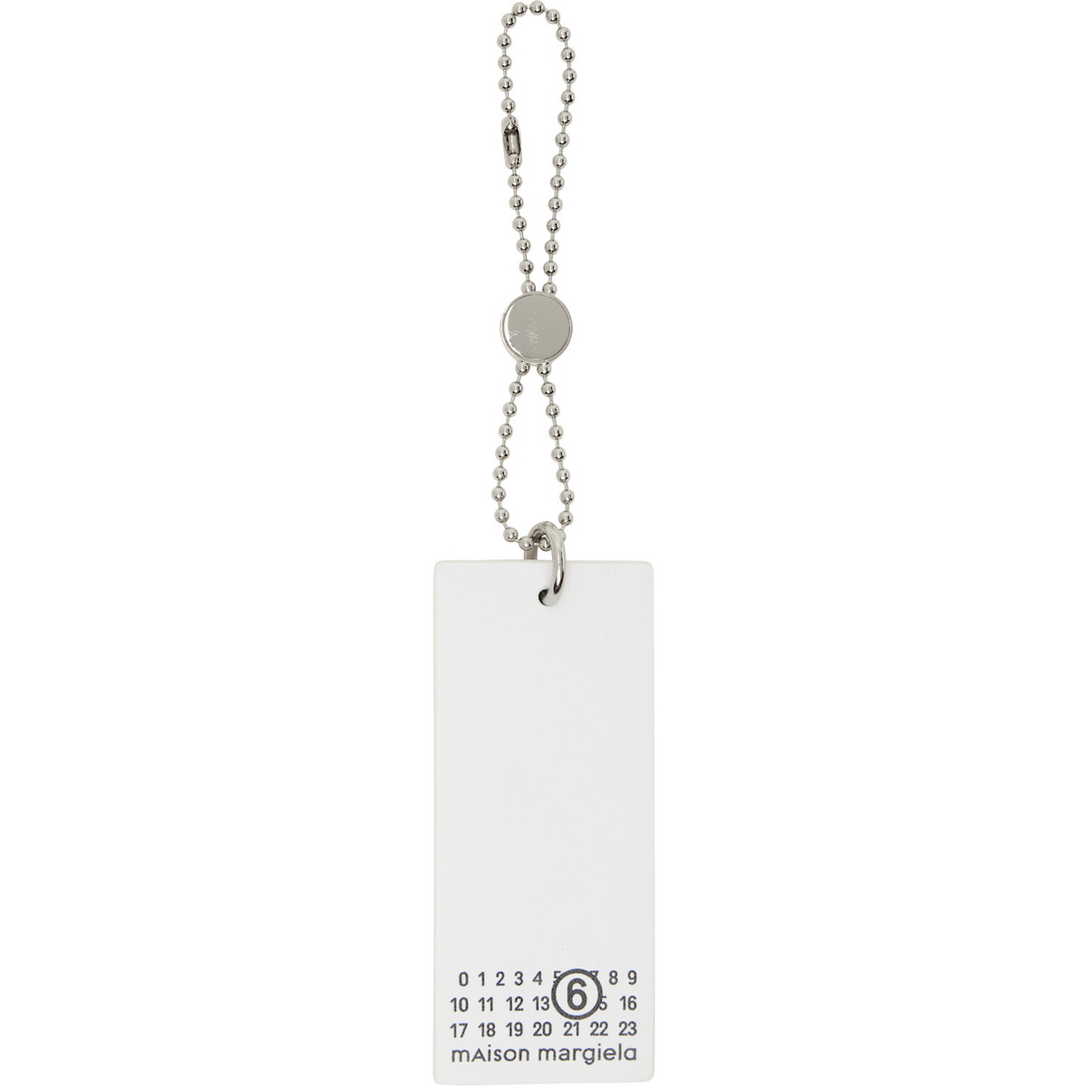 MM6 Maison Margiela White 'Numeric Tag' Bag Charm