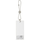 MM6 Maison Margiela White 'Numeric Tag' Bag Charm