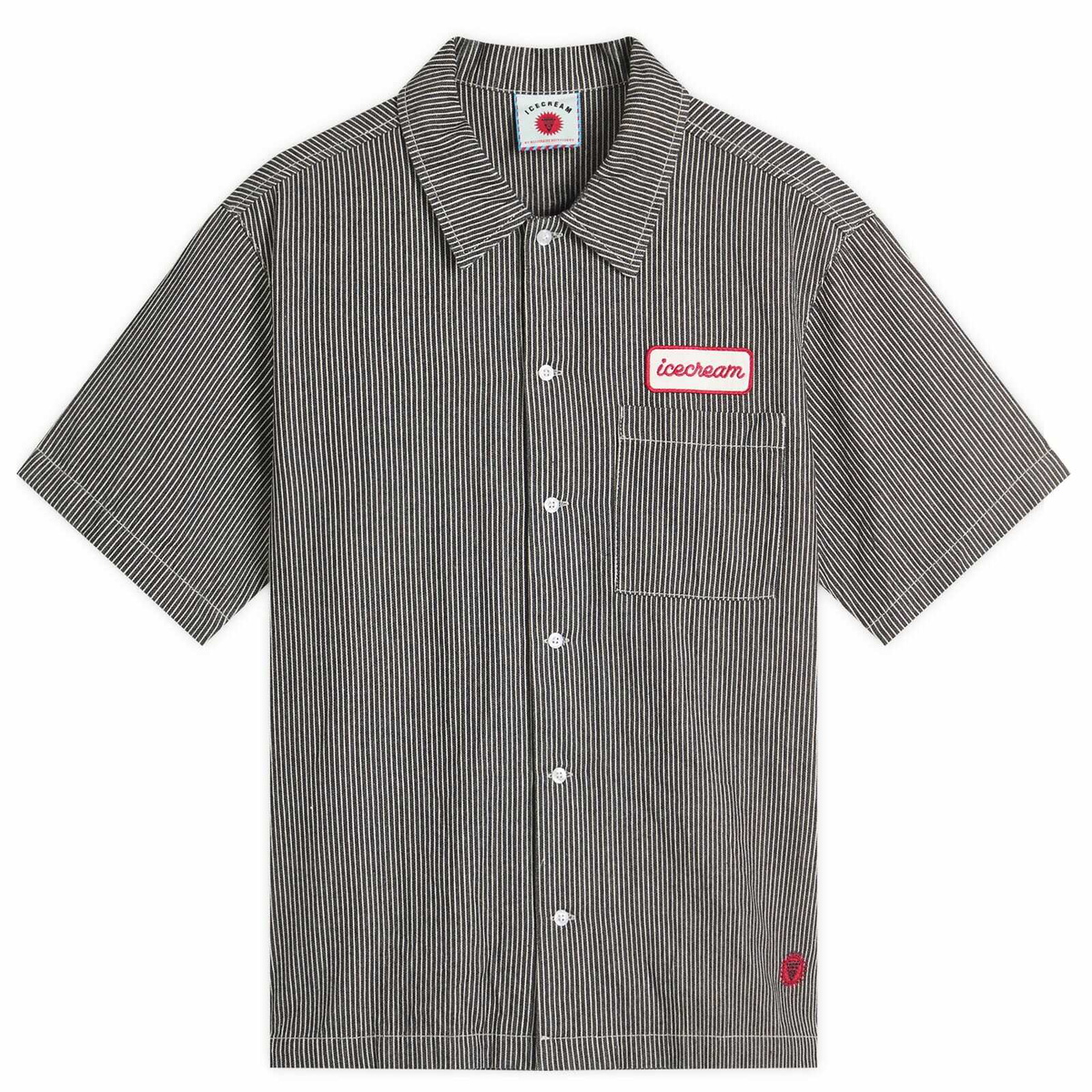 END. x ICECREAM Popsicle Hickory Denim Shirt in Grey