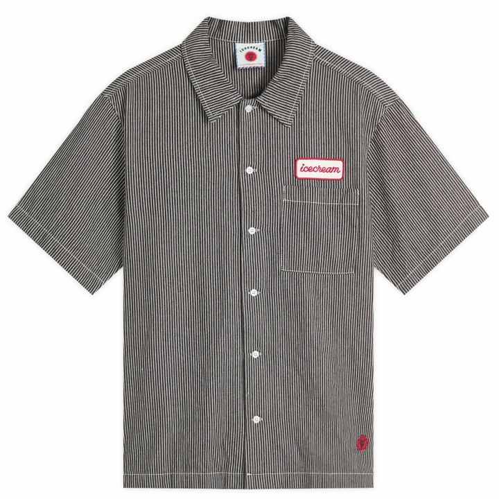 Photo: END. x ICECREAM Popsicle Hickory Denim Shirt in Grey