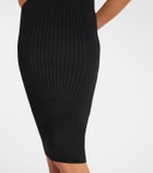 Mugler Ribbed-knit midi dress