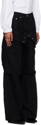 Andersson Bell Black Double Waist Work Wide-Leg Cargo Pants