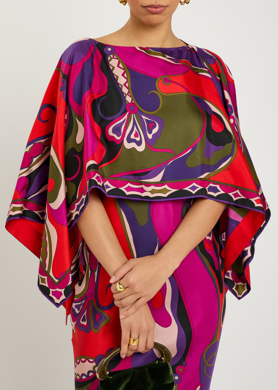 Pucci Layered Printed Silk Maxi Dress Multicoloured 1