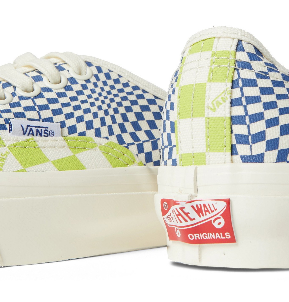 Lime green clearance checkerboard vans