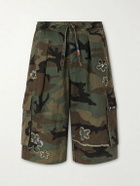 NAHMIAS - Wide-Leg Printed Cotton Shorts - Green