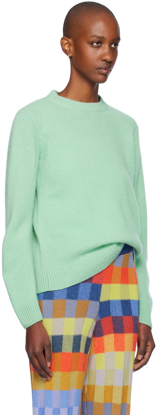 The Elder Statesman Green Malibu Crew Sweater