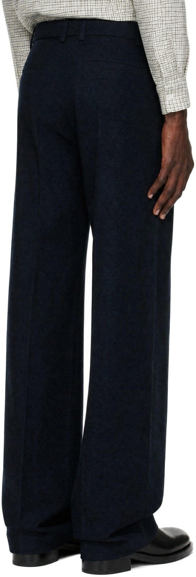 Studio Nicholson Navy Vital Belted Trousers