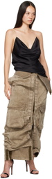 Y/Project Khaki Cargo Pocket Midi Skirt