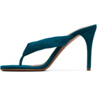 ALAÏA Blue Thong Mule Heeled Sandals