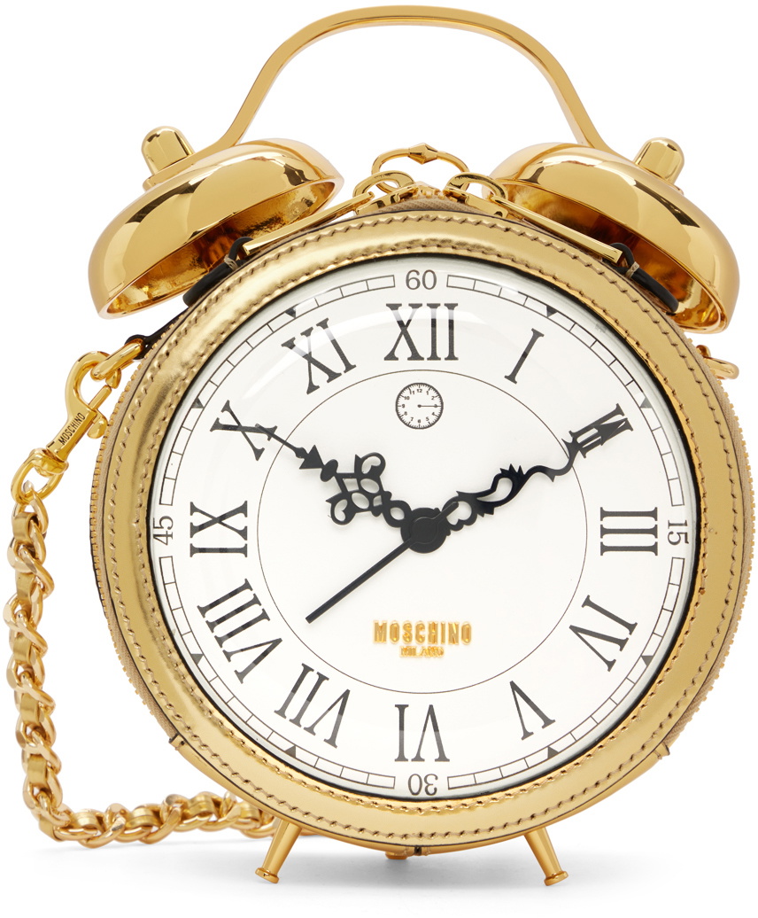 Moschino Gold Alarm Clock Bag Moschino