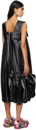 Comme des Garçons Black Pleated Faux-Leather Midi Dress