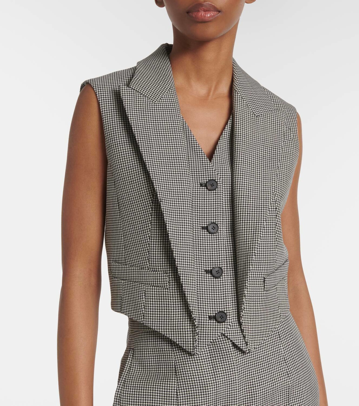 Alexander McQueen Houndstooth wool and mohair vest