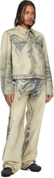 CAMPERLAB Beige Distorted Print Jeans