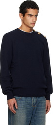 Balmain Navy Eco-Cashmere Sweater