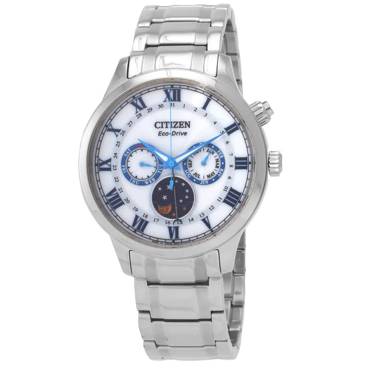Photo: Citizen Eco-Drive White Dial Moon Phase Mens Watch AP1050-81A