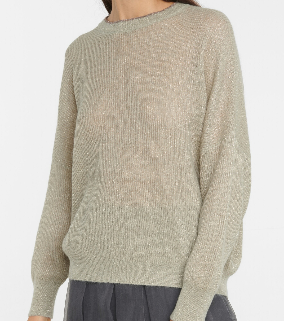 Brunello Cucinelli Women's Mohair and Wool Blend Sweater PANAMA