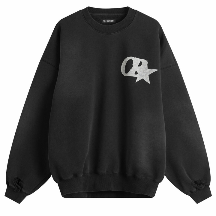 Photo: Cole Buxton Men's CB Star Distressed Sweatshirt in Vintage Black