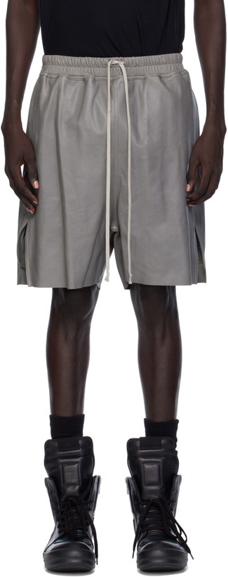 Photo: Rick Owens Gray Concordians Boxers Leather Shorts