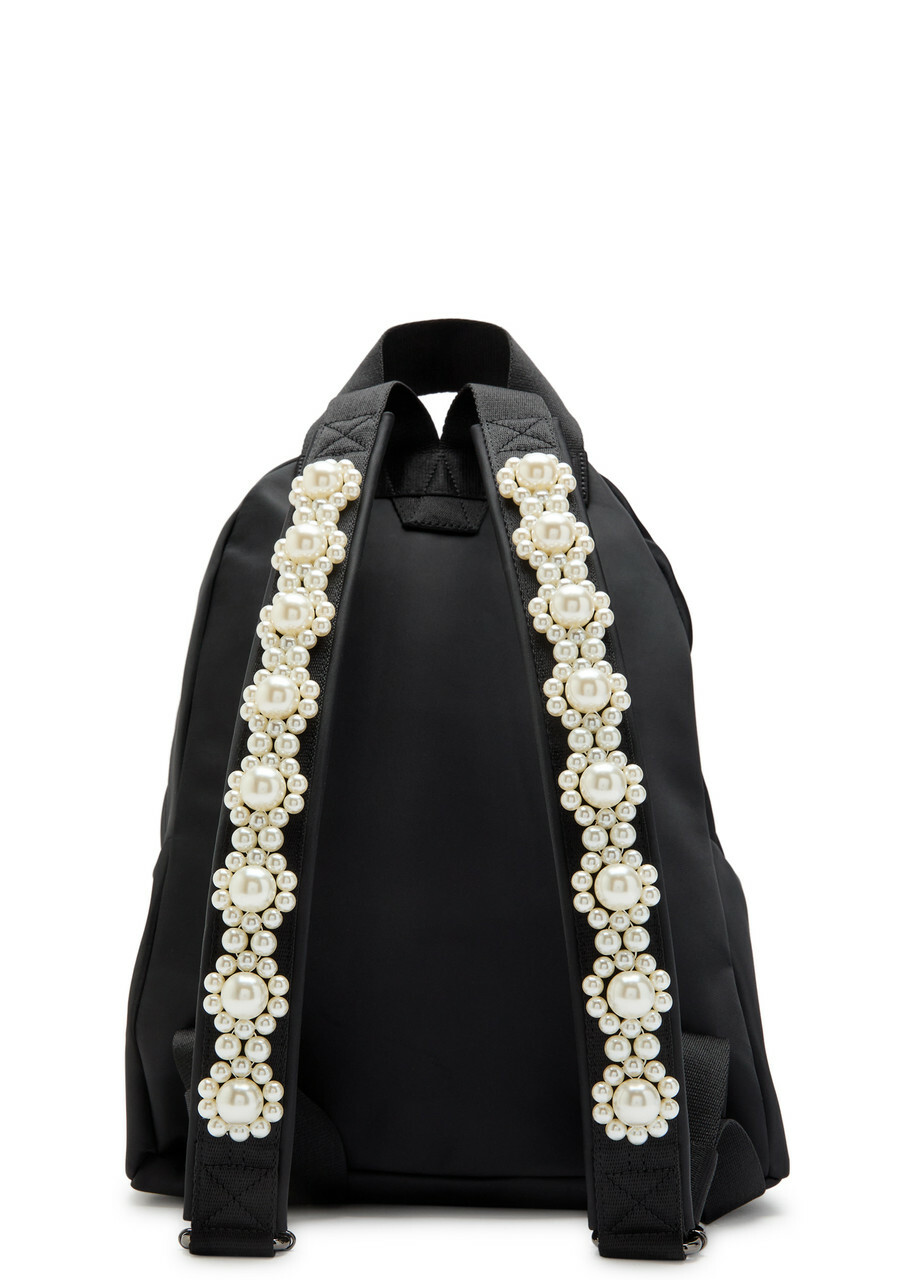 Simone Rocha Bow and Bead-embellished Nylon Backpack - Black - One Size