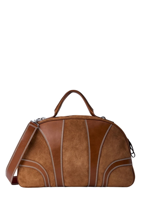 Photo: Dries Van Noten Leather-Trimmed Suede Duffel Bag