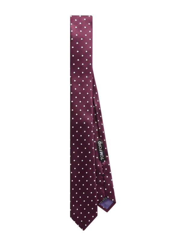 Photo: TOM FORD - 6cm Polka-Dot Jacquard Silk-Satin Tie - Purple
