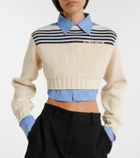 Balenciaga Striped cropped cotton sweater