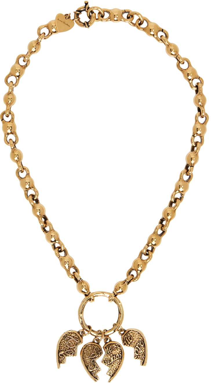 Acne Studios Heart Charm Chain Necklace