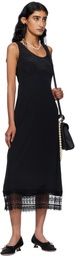 Simone Rocha Black Trim Slip Midi Dress