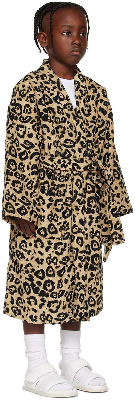 Leopard Robe Kid OAS Kids Beige Leopard Bathrobe OAS