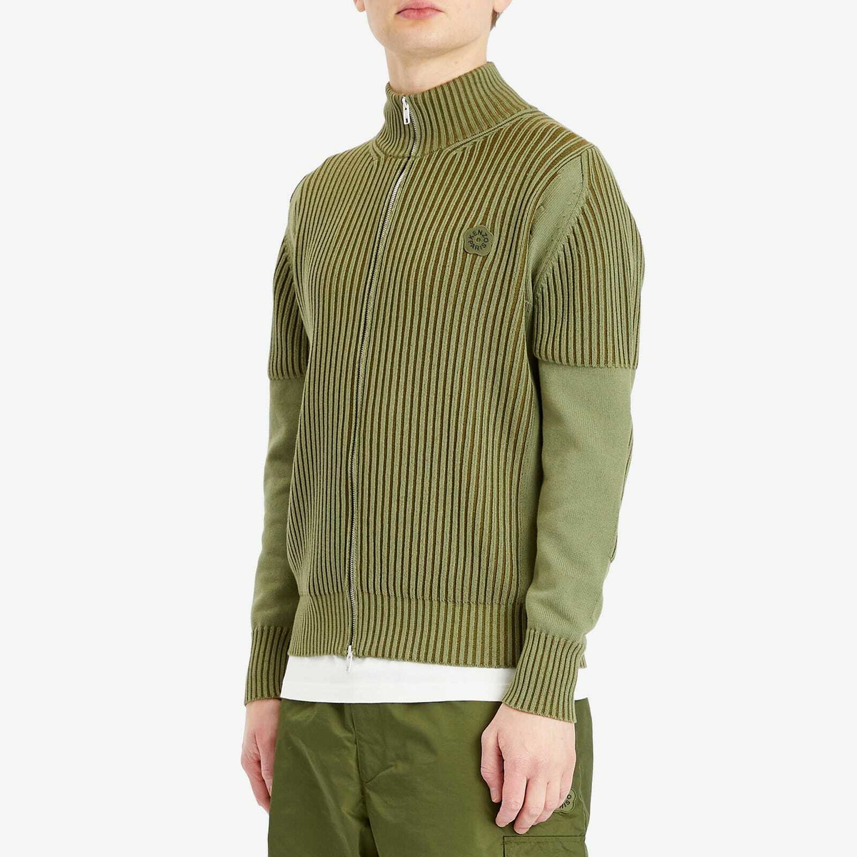 Kenzo Men's Gots Boke Flower 2.0 Full Zip Cardigan in Khaki