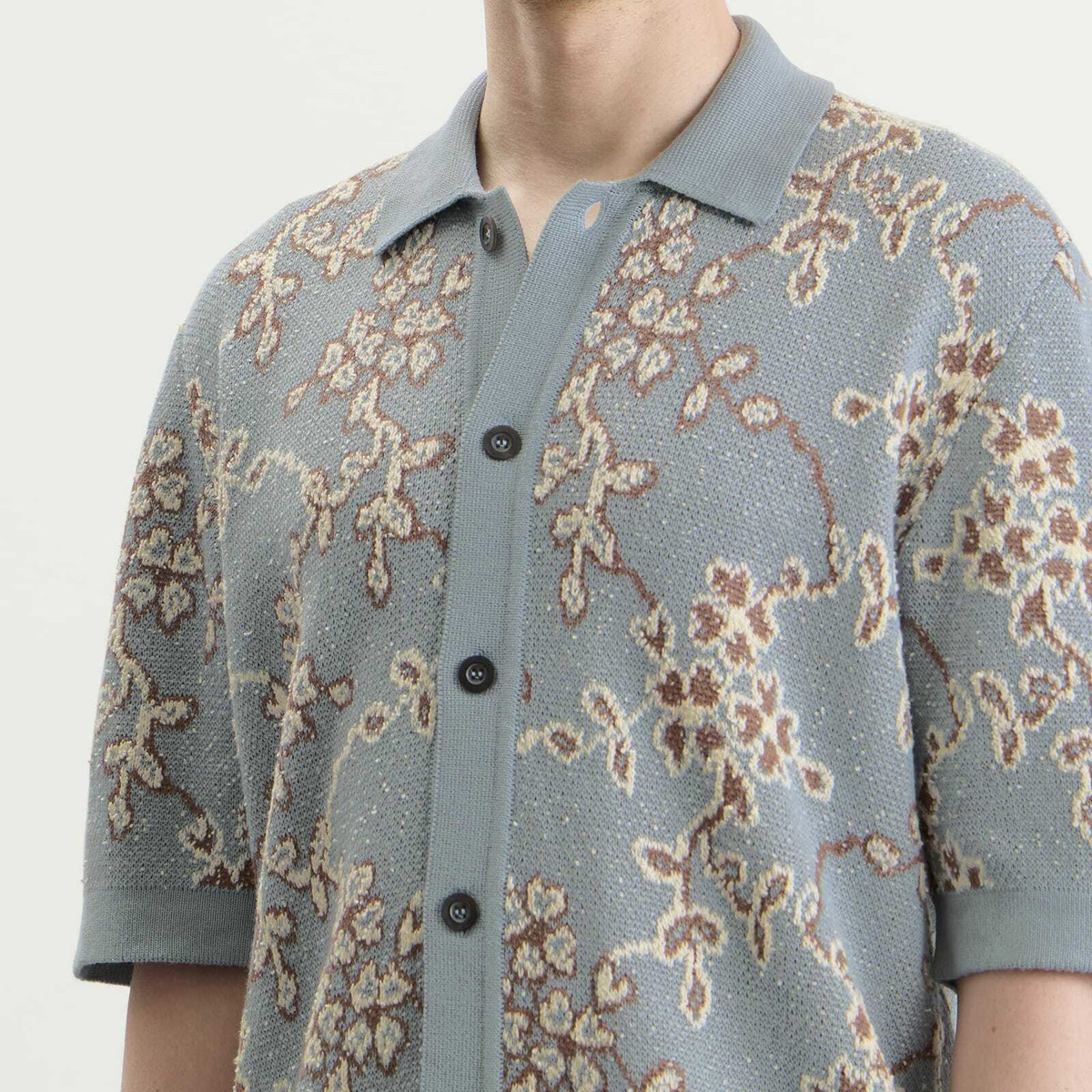 Corridor Men's Trellis Knit Shirt in Light Blue