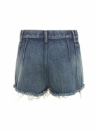 SAINT LAURENT - Cotton Denim Mini Shorts