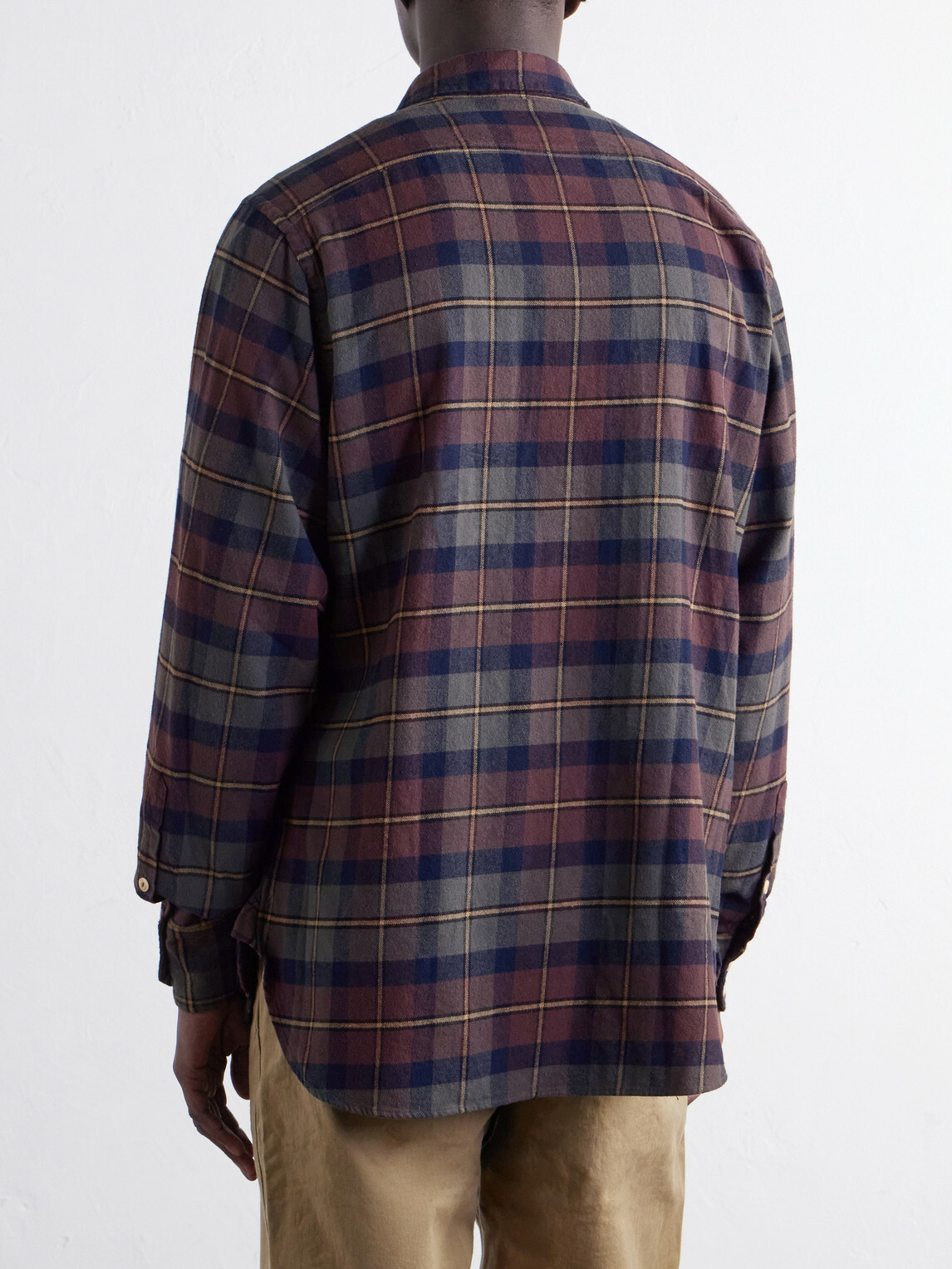 Drake's - Brushed Checked Cotton-Flannel Shirt - Brown