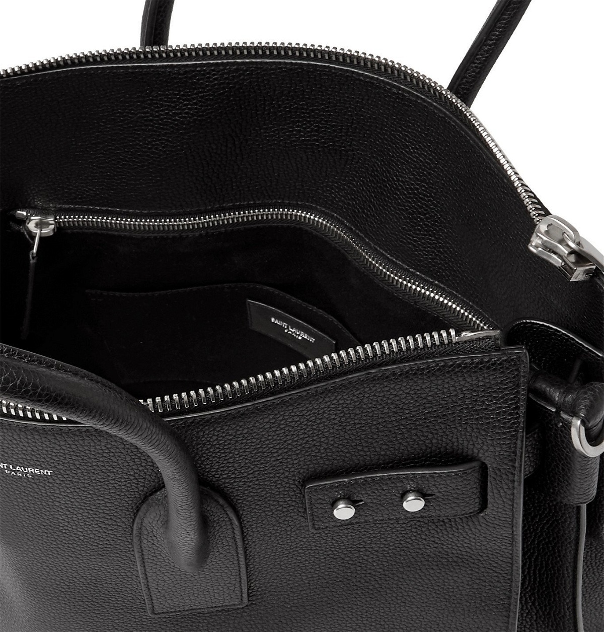 Giant Leather Bowling Bag in Black - Saint Laurent