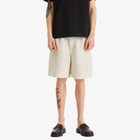 Róhe Men's Stripe Silk Drawstring Shorts in Cream Heritage Stripe