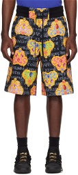 Versace Jeans Couture Black & Gold Heart Couture Shorts