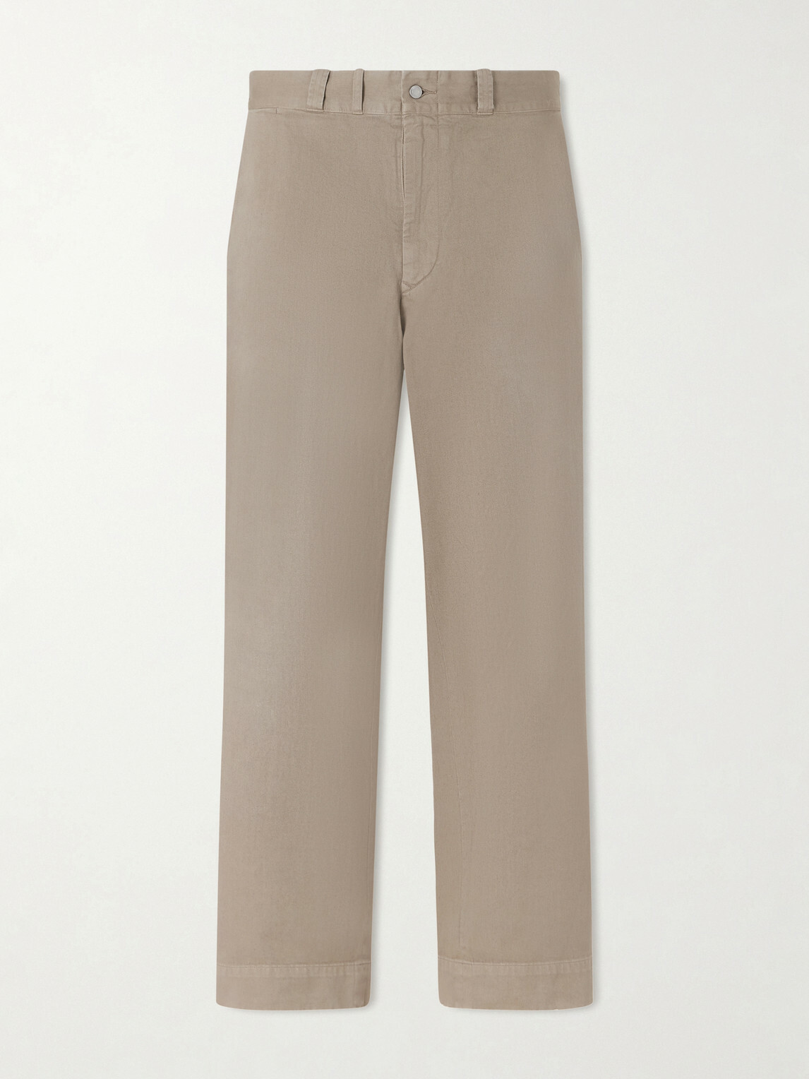 A.PRESSE - Wide-Leg Cotton-Twill Trousers - Neutrals