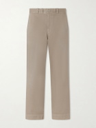 A.PRESSE - Wide-Leg Cotton-Twill Trousers - Neutrals