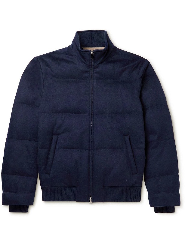 Photo: Thom Sweeney - Quilted Baby Cashmere Down Jacket - Blue