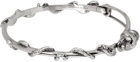 Alexander McQueen Silver Skull Safety Pin Bracelet